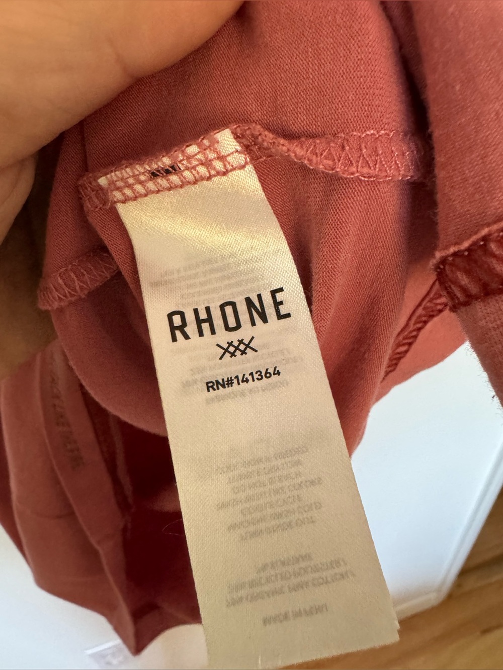 Rhone Mens Element V Neck T Shirt Organic Pima Cotton Pink Salmon XL EUC - Picture 4 of 10
